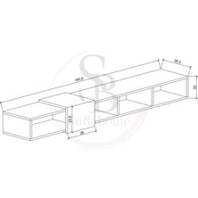 Suba Home Slimline Beyaz Duvara Monte Açık Raflı Minimalist Tv Ünitesi  160 Cm - Şık Ve Fonksiyonel Tasarım