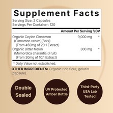 Naturebell Ceylon Cinnamon 9000 Mg And Bitter Melon 300 Mg 240 Kapsul 2 In 1 Support Organic