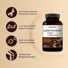 Naturebell Ceylon Cinnamon 9000 Mg And Bitter Melon 300 Mg 240 Kapsul 2 In 1 Support Organic