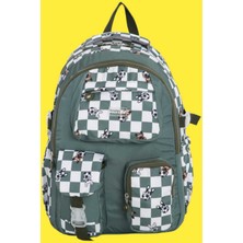 Tezzgelsin Unisex Su Geçirmez Damalı Renkli Sırt Çantası Okul Çantası