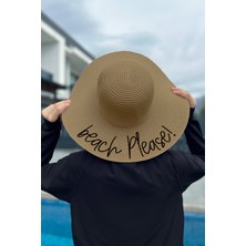 Remsa Mayo Beach Please Yazılı Hasır Şapka Camel Rş-61