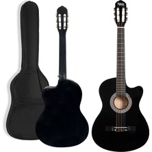 Midex CG-395BK Siyah Klasik Gitar 4/4 Sap Ayarlı Kesik Kasa Full Set (Çanta Askı Tuner Metod Pena)