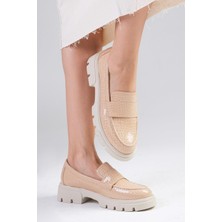 Mio Gusto Andrea Ten Rengi Kalın Tabanlı Kadın Loafer Ayakkabı