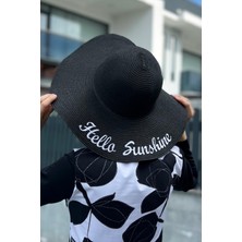 Remsa Mayo Hello Sunshine Yazılı Hasır Şapka Siyah Rş-24