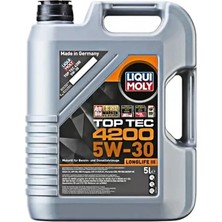 Liqui Moly 5W30 Motor Yağı Tam Sentetik Top Tec 4200 5 Litre 8973 ( Üretim Yılı: 2023 )