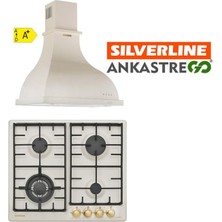 Sılverlıne RS5322C01 - 2238 Retro 60CM Davlumbaz Krem -Retro 2 Li Ankastre Set