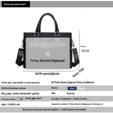 Anxin Shop Tuval Taşınabilir Evrak Çantası Erkek Çantası Omuz Çantası Crossbody Çanta Belge Ofis Çantası (Yurt Dışından)