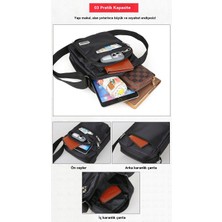 Anxin Shop Erkekler Için Rahat, Büyük Kapasiteli, Çok Katmanlı, Su Geçirmez Omuz Crossbody Çantası (Yurt Dışından)