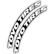 Tusba Market Toyo Tires & Proxes Otomobil Motosiklet 3D Araç Lastik Jant Yazısı Arma Sticker Şerit | 4'lü Set