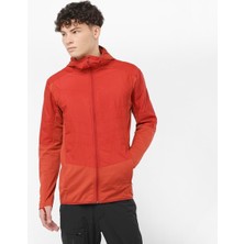 Salomon Outline Hybrid Erkek Tam Fermuar Polar - Kırmızı