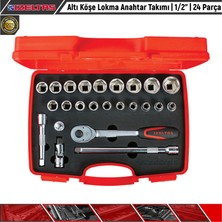 İzeltaş Altı Köşe Lokma Anahtar Takımı 1/2” 24 Parça
