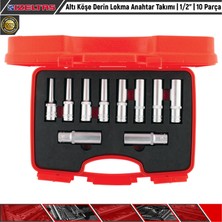 İzeltaş Altı Köşe Derin Lokma Anahtar Takımı 1/2” 10 Parça