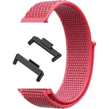 Ekoodukkan Huawei Watch Fit 3 Uyumlu Hasır Kumaş Cırtlı Kordon Kayış