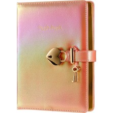 Victoria's Journals Hush Hush Metalik Pembe Kilitli Defter ve Kalem Çantası Seti