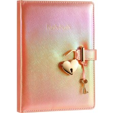 Victoria's Journals Hush Hush Metalik Pembe Kilitli Günlük Defteri 13 x 18 cm