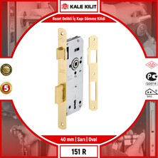 Kale Kilit Rozet Delikli İç Kapı Gömme Kilidi Oval 151 R 40 mm Sarı 15100000029