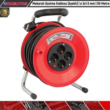 İzeltaş Makaralı Uzatma Kablosu (Ayaklı) ⌀3x1.5 mm 50 Metre