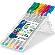 Staedtler Triplus Fineliner Ince Uçlu Keçeli Kalem 0.3mm My Tropical 6lı Set
