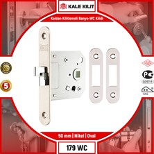 Kale Kilit Koldan Kilitlemeli Banyo-Wc Kilidi Oval 179 Wc 50 mm Nikel 17900000001