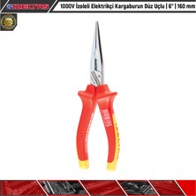 İzeltaş 1000V İzoleli Elektrikçi Kargaburun Düz Uçlu 6" 160 mm