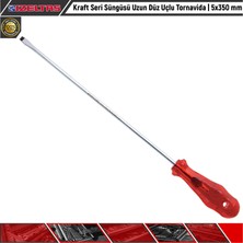 İzeltaş Kraft Seri Süngüsü Uzun Düz Uçlu Tornavida | 5X350 mm