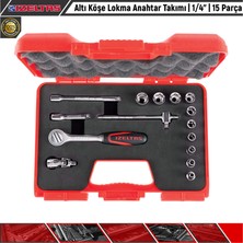 İzeltaş Altı Köşe Lokma Anahtar Takımı | 1/4" | 15 Parça