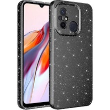 Başkenttekno Xiaomi Redmi 12C Kılıf Kamera Korumalı Simli Lüks Koton Kapak