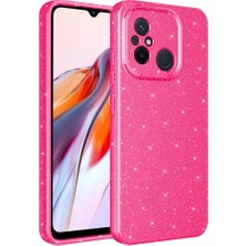 Başkenttekno Xiaomi Redmi 12C Kılıf Kamera Korumalı Simli Lüks Koton Kapak