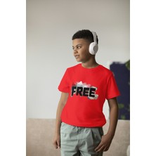 Bubuga Erkek Çocuk Pamuk Free Baskılı Kısa Kol Tshirt