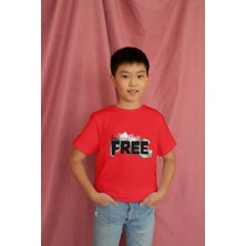 Bubuga Erkek Çocuk Pamuk Free Baskılı Kısa Kol Tshirt