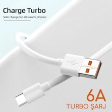 Turbo Uyumlu Hızlı Şarj Kablosu 6A Type-C