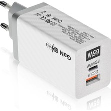 Pd 65W Gan USB + Type-C Hızlı Şarj Başlığı Şarj Aleti