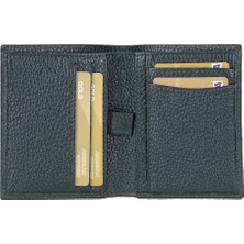 PLM Purahide Deri Cüzdan, 7 Adet Kart Bölmesi, Dokulu Siyah