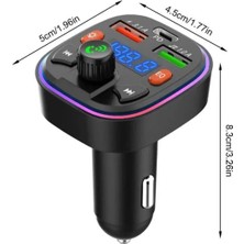 Deppo Trend Bluetooth Araç Kiti Araç Fm Transmitter USB Type-C Sd Kart Mp3 Pd Flash Için Uygun Çakmaklık Girişli