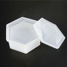 Depposite Epoksi Silikon Kalıp Altıgen Mücevher Saklama Kutusu Kalıp 8.8 cm