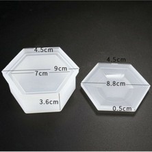 Depposite Epoksi Silikon Kalıp Altıgen Mücevher Saklama Kutusu Kalıp 8.8 cm