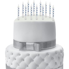 Kidspartim Puantiyeli Mavi Mum 6 cm 12 Li