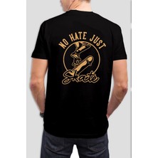 Skate Kaykay Baskılı Siyah Tişört C809