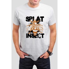 Splat Insect Baskılı Beyaz Tişört C801