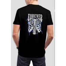 Forever Baskılı Siyah Tişört C806