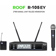 Roof R-105EY 2X99 Kanal Uhf 1 El 1 Yaka Telsiz Mikrofon