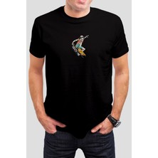 Skate Or Die Baskılı Siyah Tişört C817