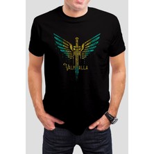 Valhalla Baskılı Siyah Tişört C813