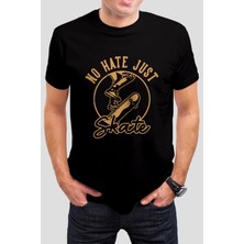 Skate Kaykay Baskılı Siyah Tişört C810