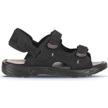 Bueno Shoes Siyah Nubuk Deri Erkek Sandalet 25MS1405