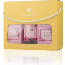 Nurxos 9683 Orkide Kutulu 2 Adet Kokulu Mum + Freshener Oda Spreyi