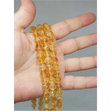 Yaşam Tohumu Sitrin Taşı Faset Kesim Dizi 8mm (51358) (36CM)