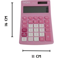 Noki H-MC010 Pembe Hesap Makinesi - 12 Haneli Pilli ve Güneş Enerjili