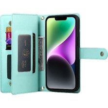 Manyi Mall IPhone 14 Bilek Kayışı Kickstand Çok Fonksiyonlu Kart Yuvaları Için Flip Case (Yurt Dışından)