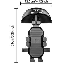 Coverzone Bisiklet Motosiklet ve Scooter Için Dikiz Ayna Uyumlu Telefon Tutucu Orjinal Malzeme Yüksek Kalite Güneşlik Tasarımlı Universal Modellere Uyumlu Kolay Kurulum ZR730 - Dikiz Ayna Tutucu